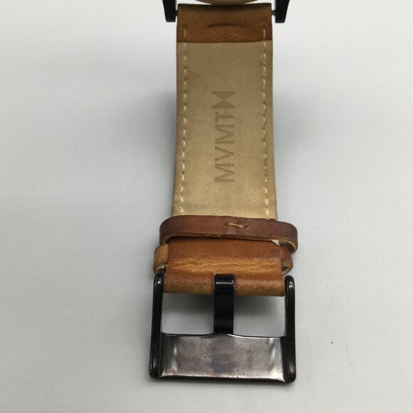 MVMT Classic Watch Men 45mm Black Date Brown Leather Band New Battery - Picture 14 of 16